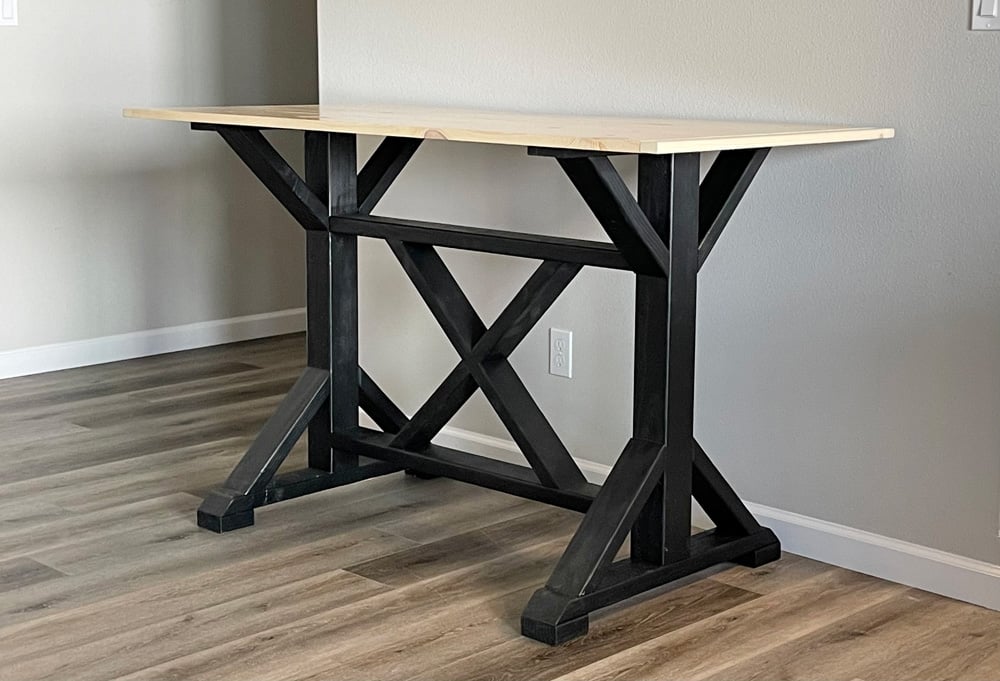 Counter Height Fancy X Farmhouse Table, Counter Height Farmhouse Table