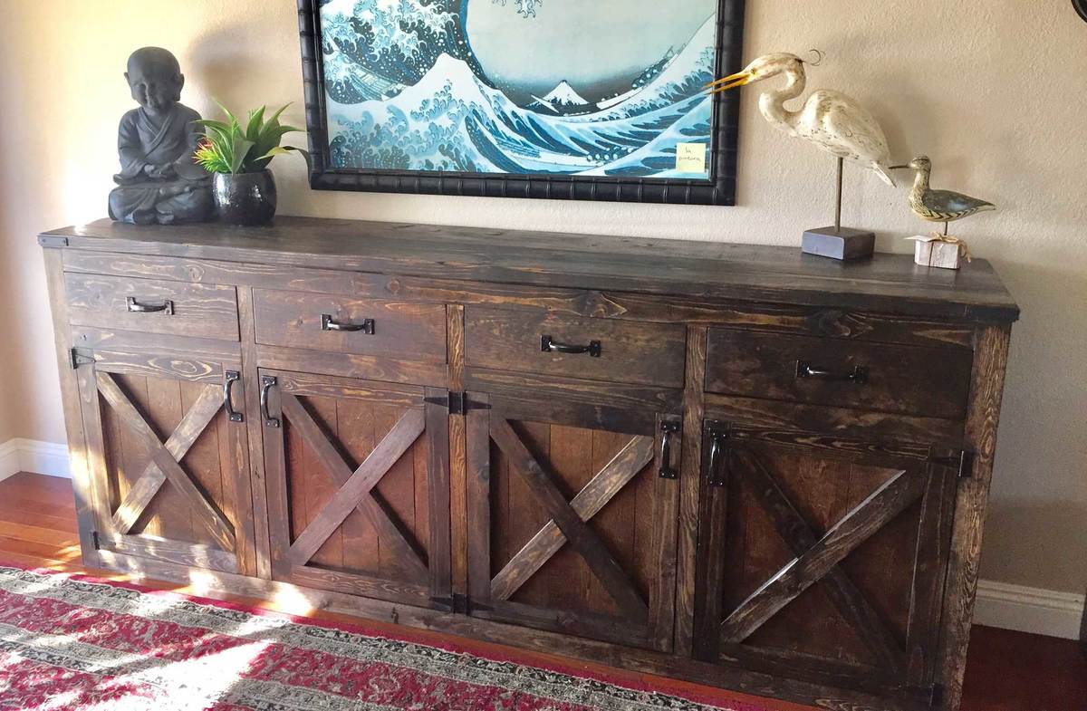 Custom 9- Foot Rustic Buffet | Ana White