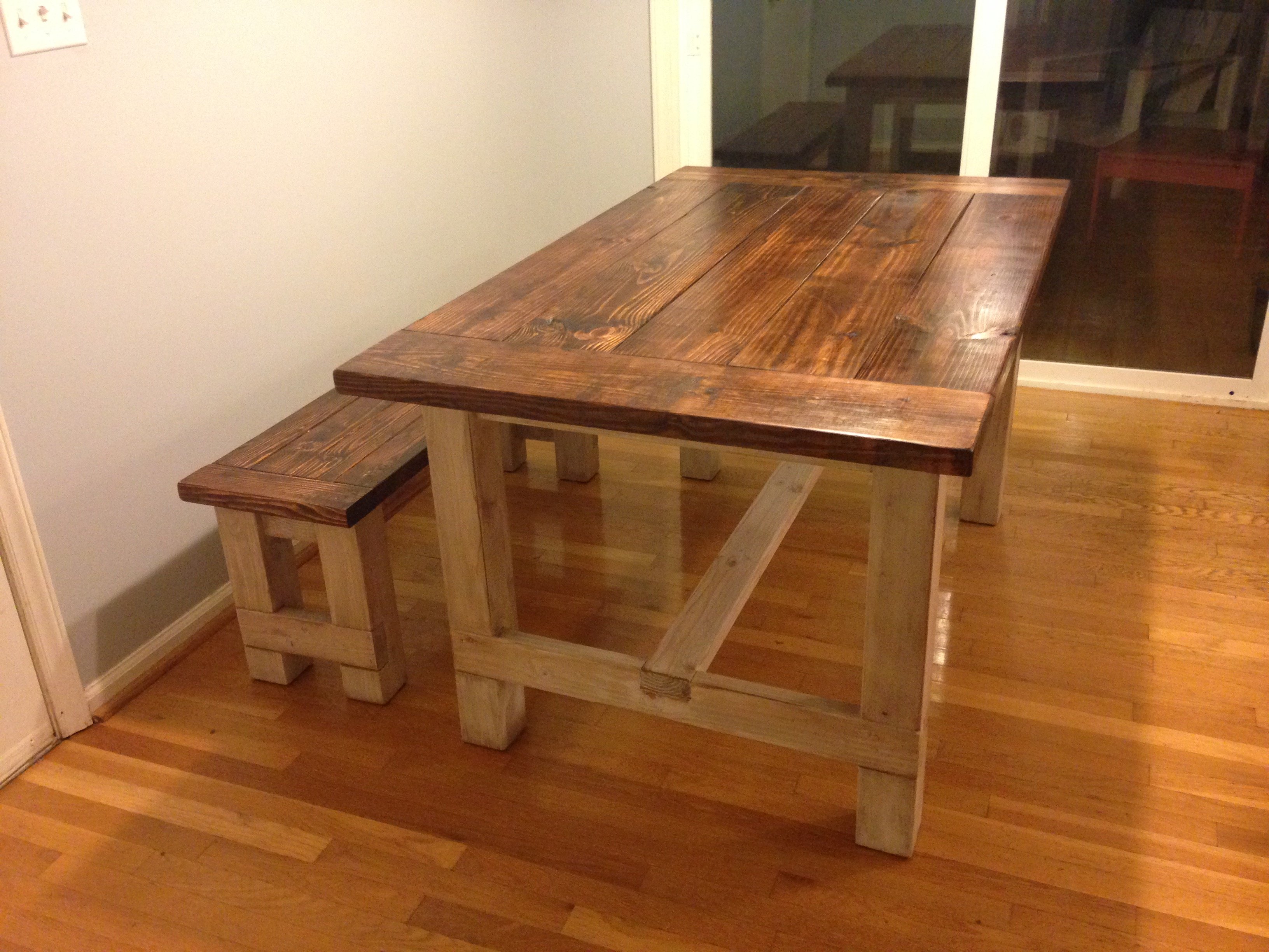 Smaller Farmhouse Table And Bench Ana, Farm Table And Bench