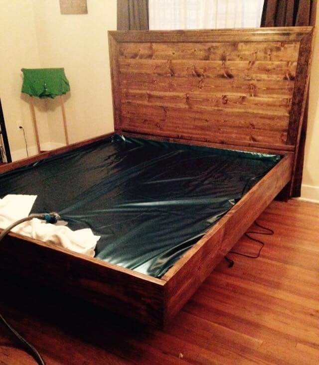 Planked Headboard Waterbed Build, How To Make A Waterbed Frame