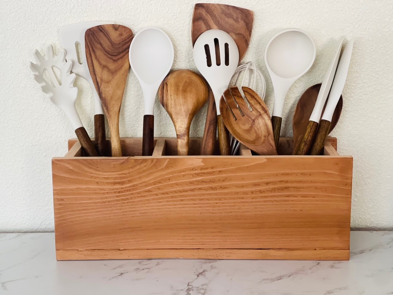 wood utensil caddy holder free plans woodworking