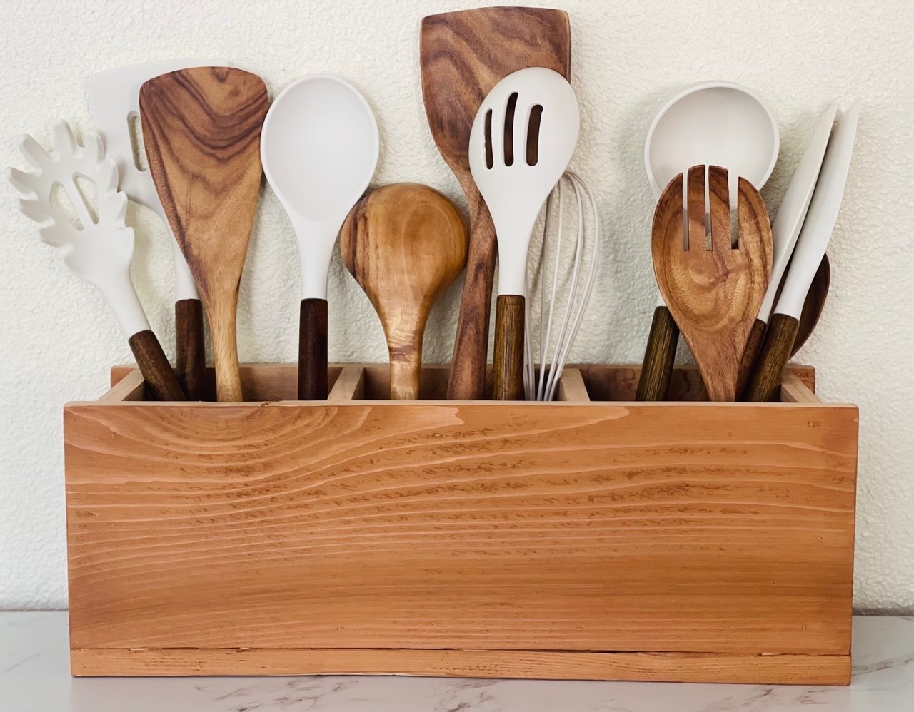 wood utensil caddy holder free plans woodworking