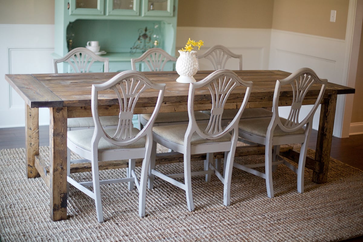 farmhouse table with chairs