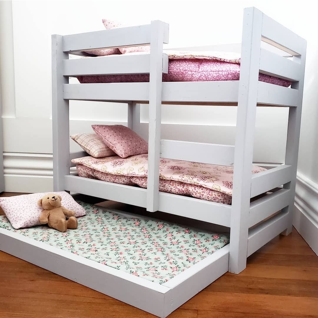 Bunk Beds With Trundle Bed For American, Small Doll Bunk Beds