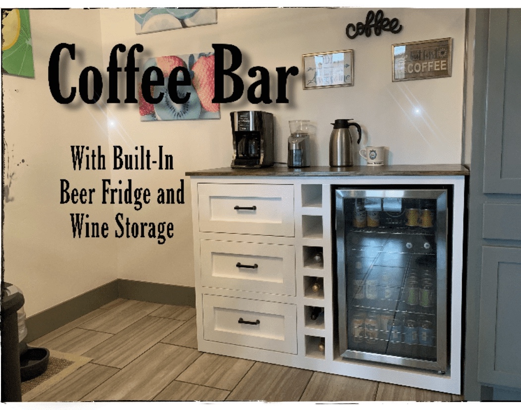 Coffee Bar with Built-In Beer Fridge and Wine Storage