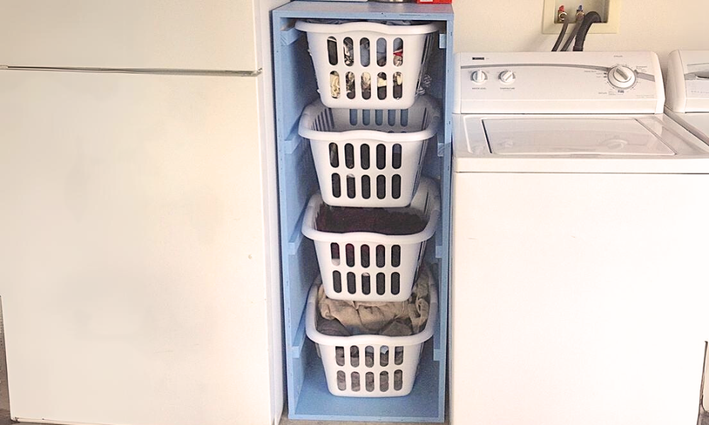 DIY Laundry Basket Tower