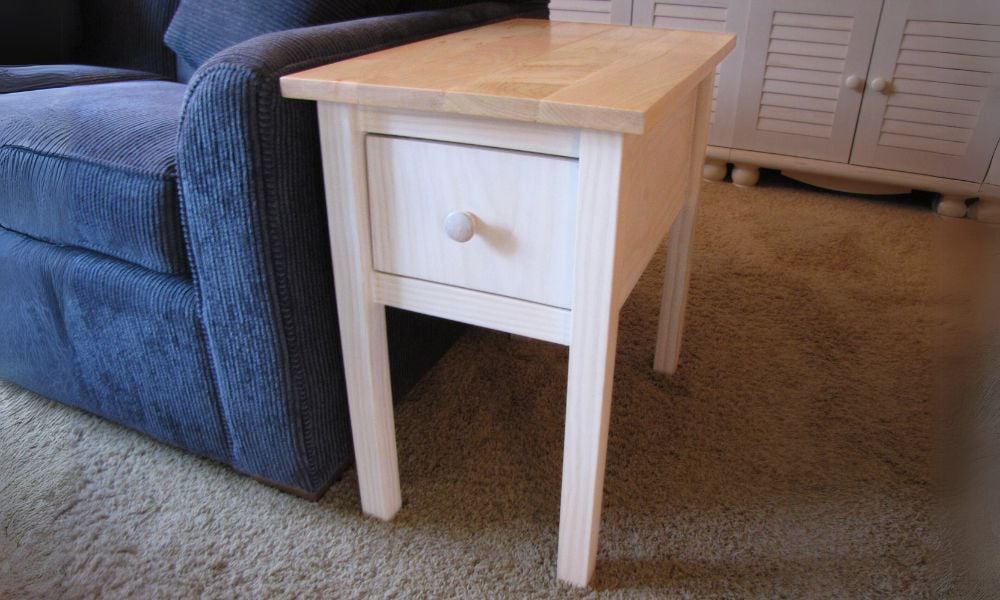 narrow end table with drawer free plans