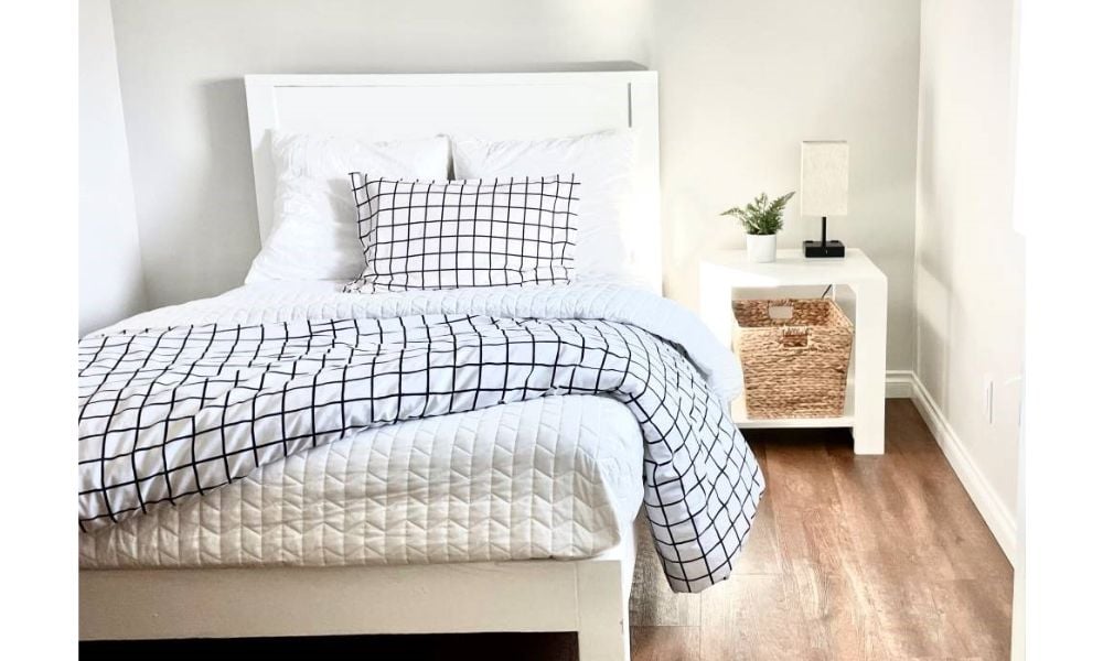 simple white bed