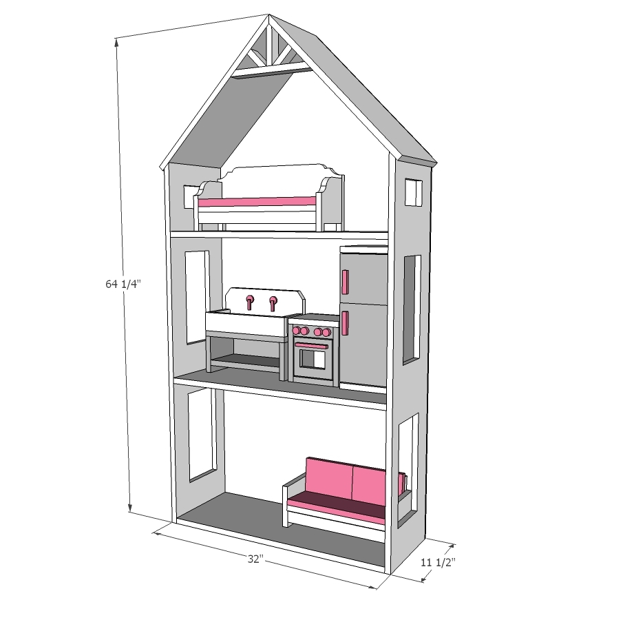 4 ft tall doll house