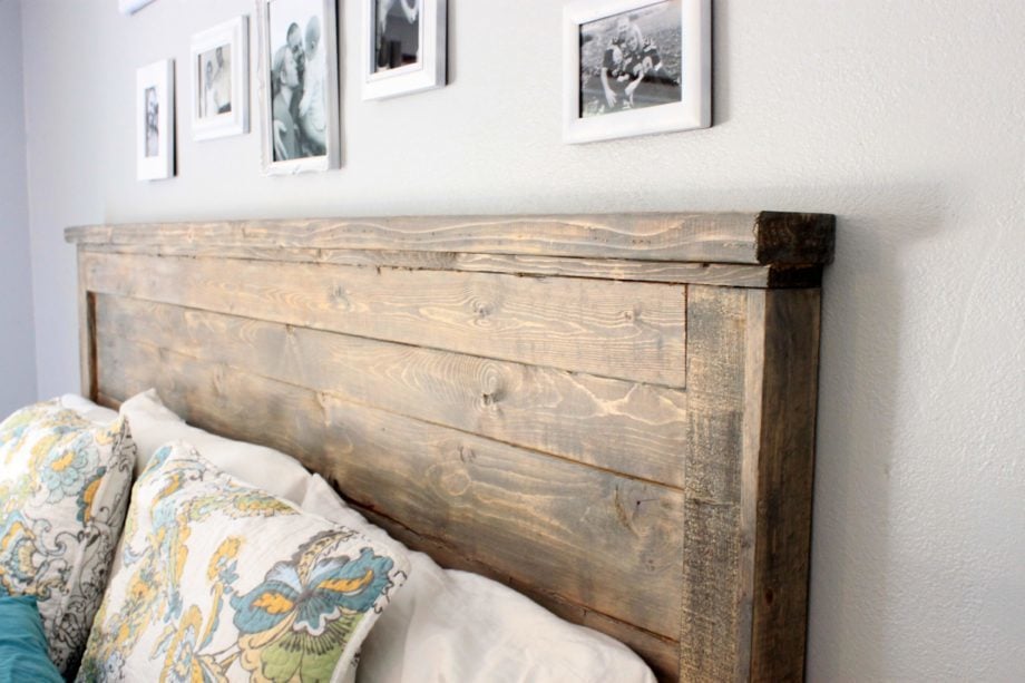 Reclaimed Wood Headboard Queen Size, Distressed Wood Bed Frame