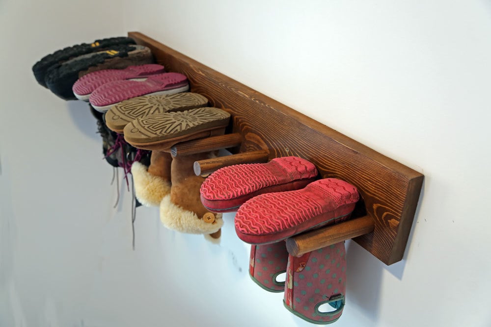 wall mounted boot rack