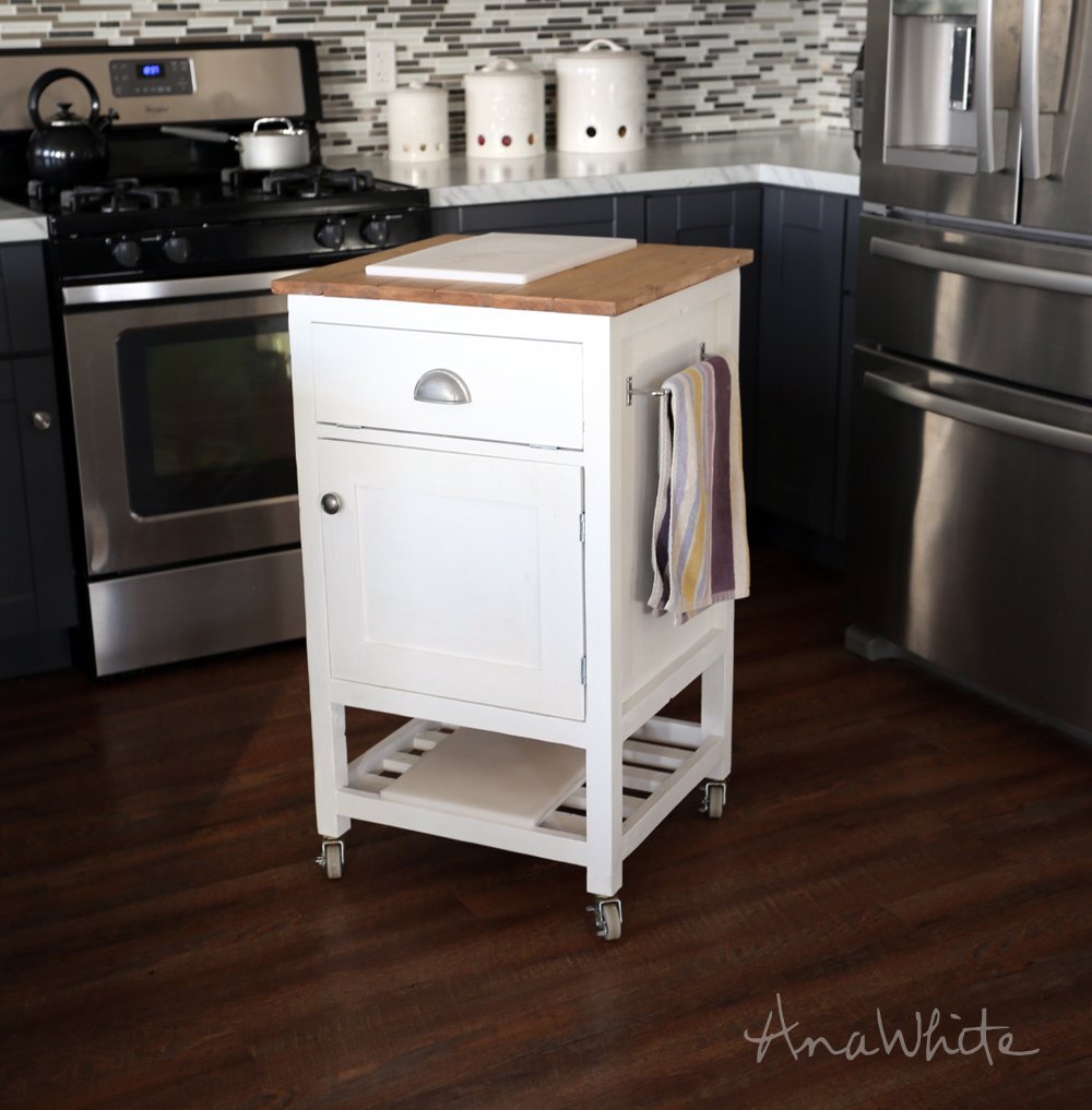 How To Small Kitchen Island Prep Cart With Compost Ana White