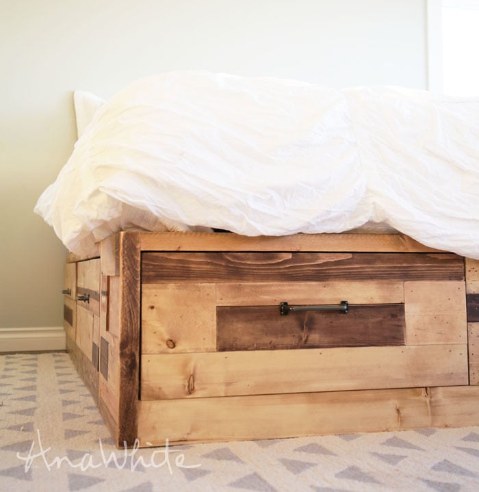 storage bed reclaimed wood