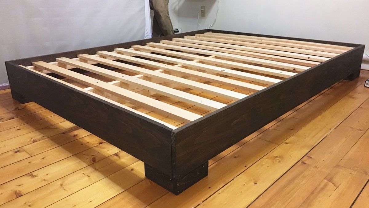 Modern Platform Bed Frame With Chunky, West Elm Narrow Leg Wood Bed Frame