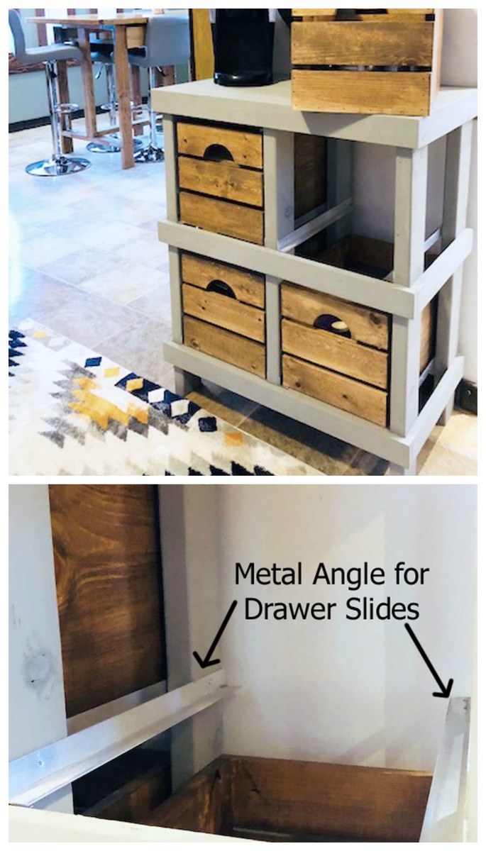 DIY Crate Cabinet with Sliding Drawers - Sweet Pea