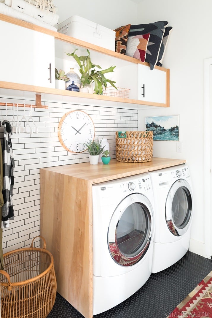 DIY Plywood Counter Top for the Laundry Room - Featuring Vintage