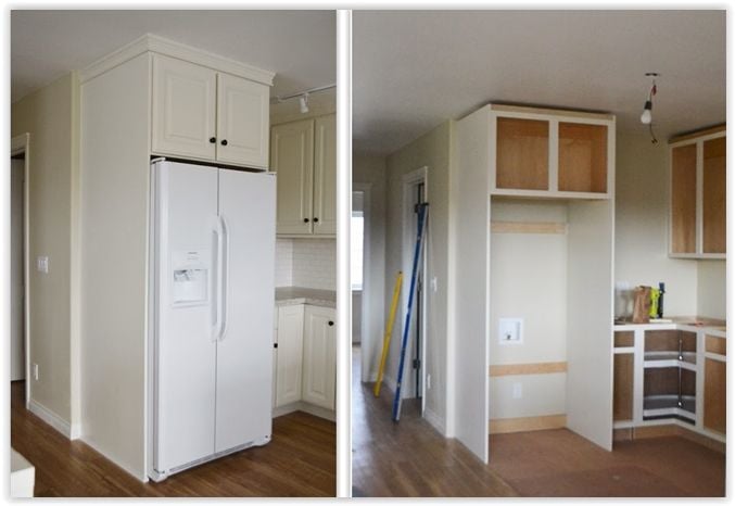 Build A Refrigerator Cabinet Surround, Refrigerator Cabinet Surround Ideas