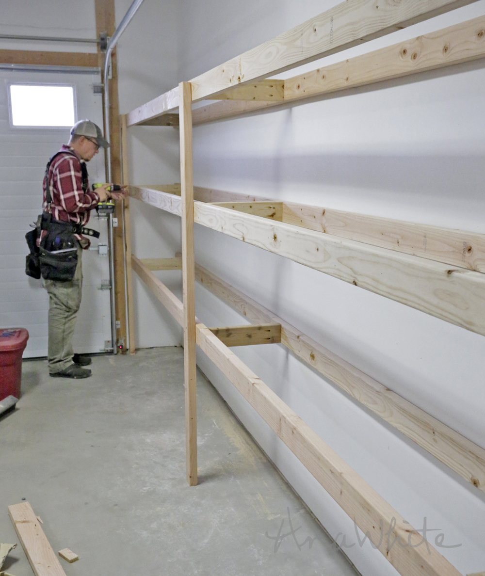 BEST DIY Garage Shelves (Attached to Walls) | Ana White