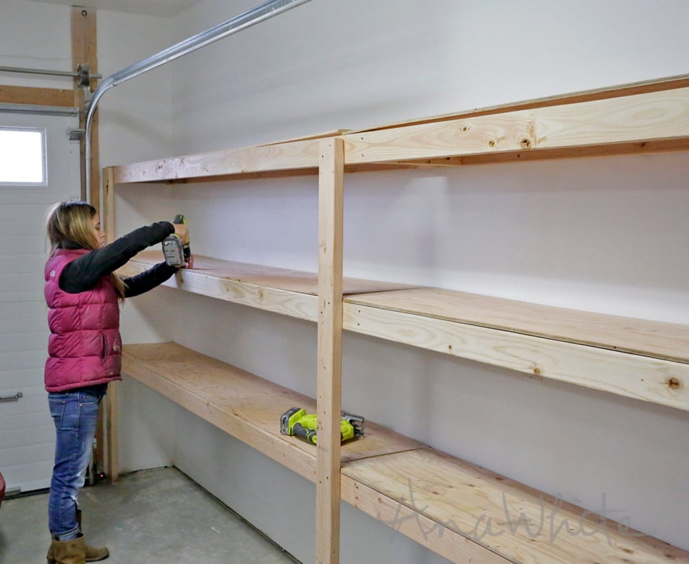 BEST DIY Garage Shelves (Attached to Walls) Ana White