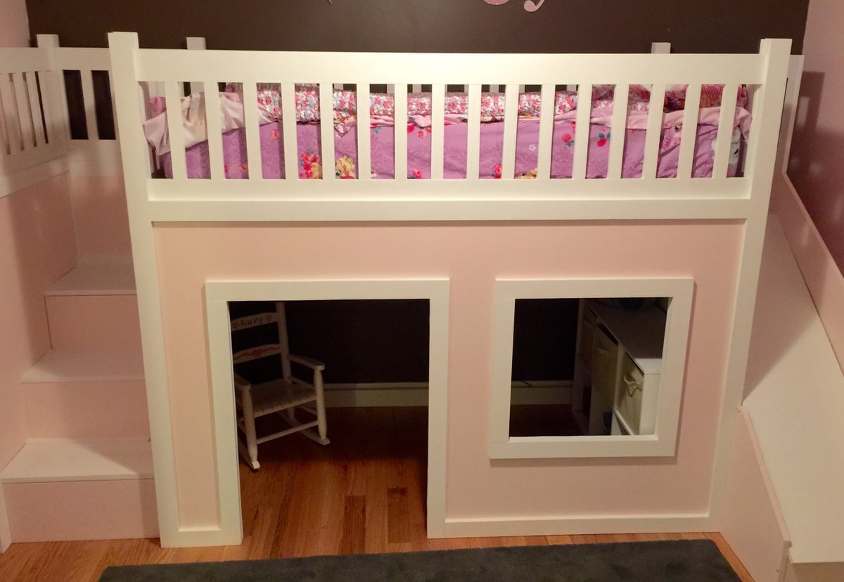 Playhouse loft bed with stairs and slide Ana White