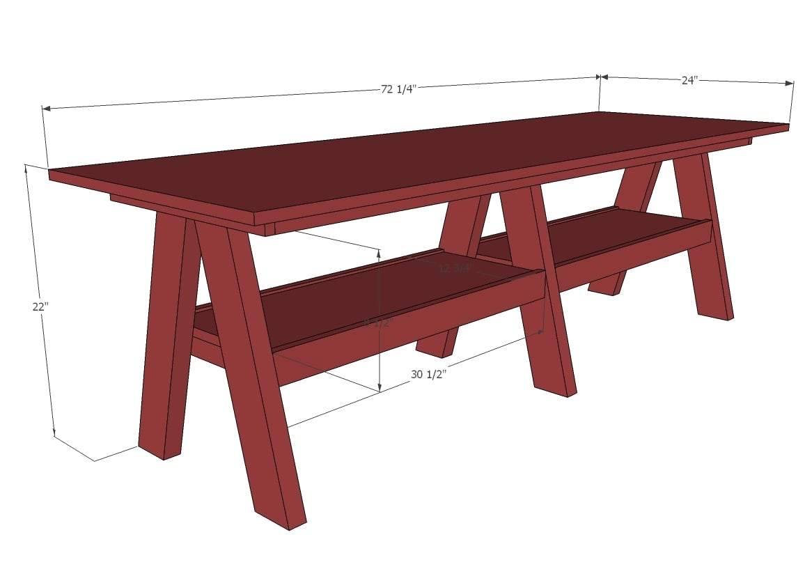 double trestle play table plans