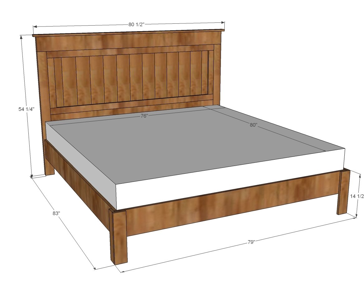 King Size Fancy Farmhouse Bed Ana White, Homemade King Size Bed Frame Plans
