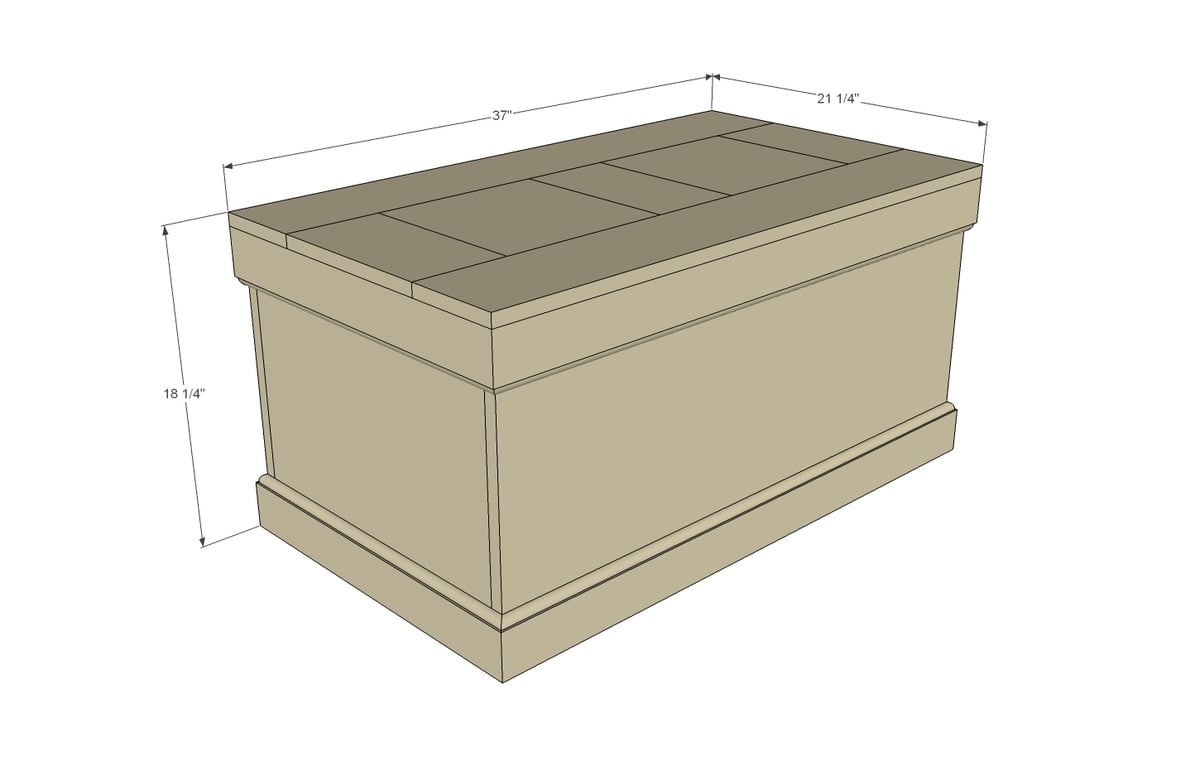 plywood trunk diy project plans dimensions
