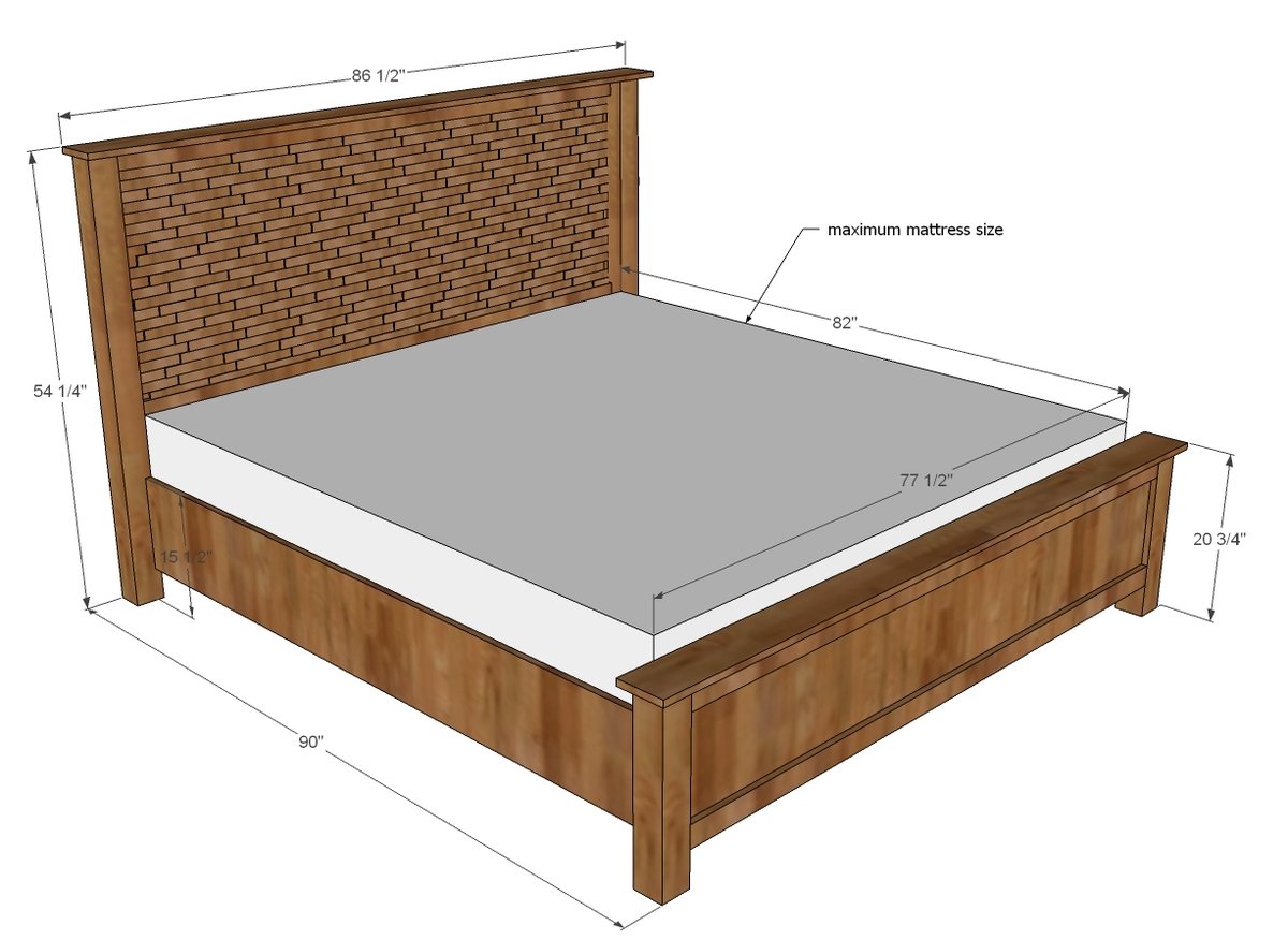 Двуспальная деревянная кровать конструкция