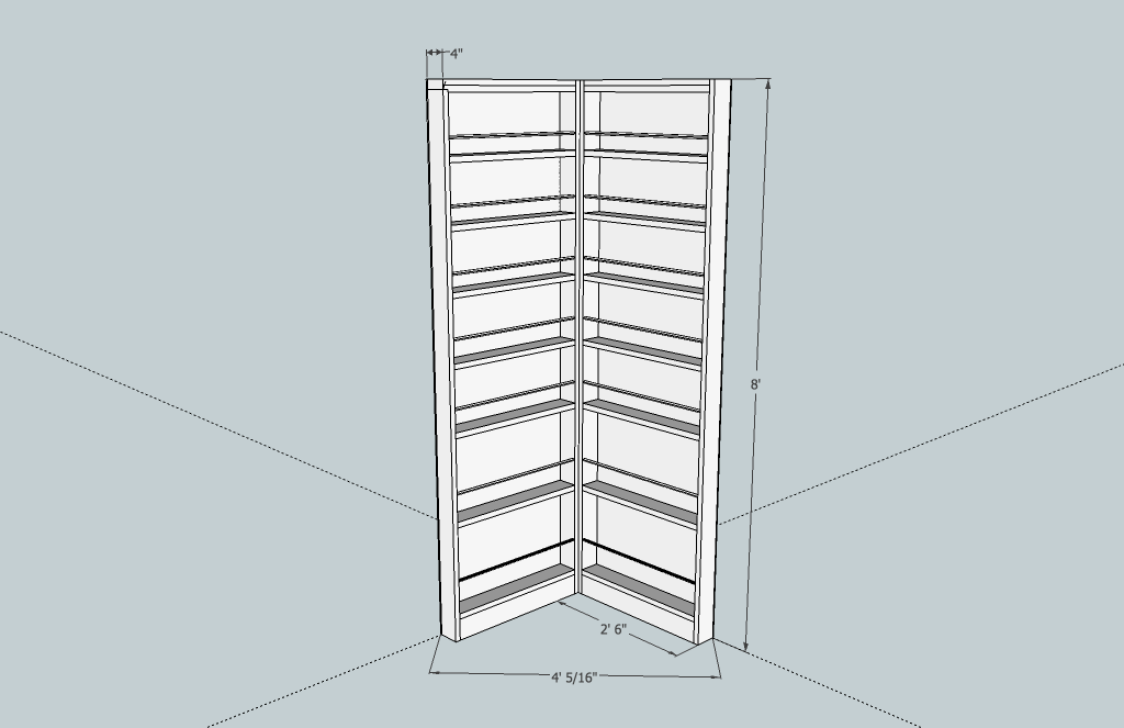 8' Bookcase Dimensions