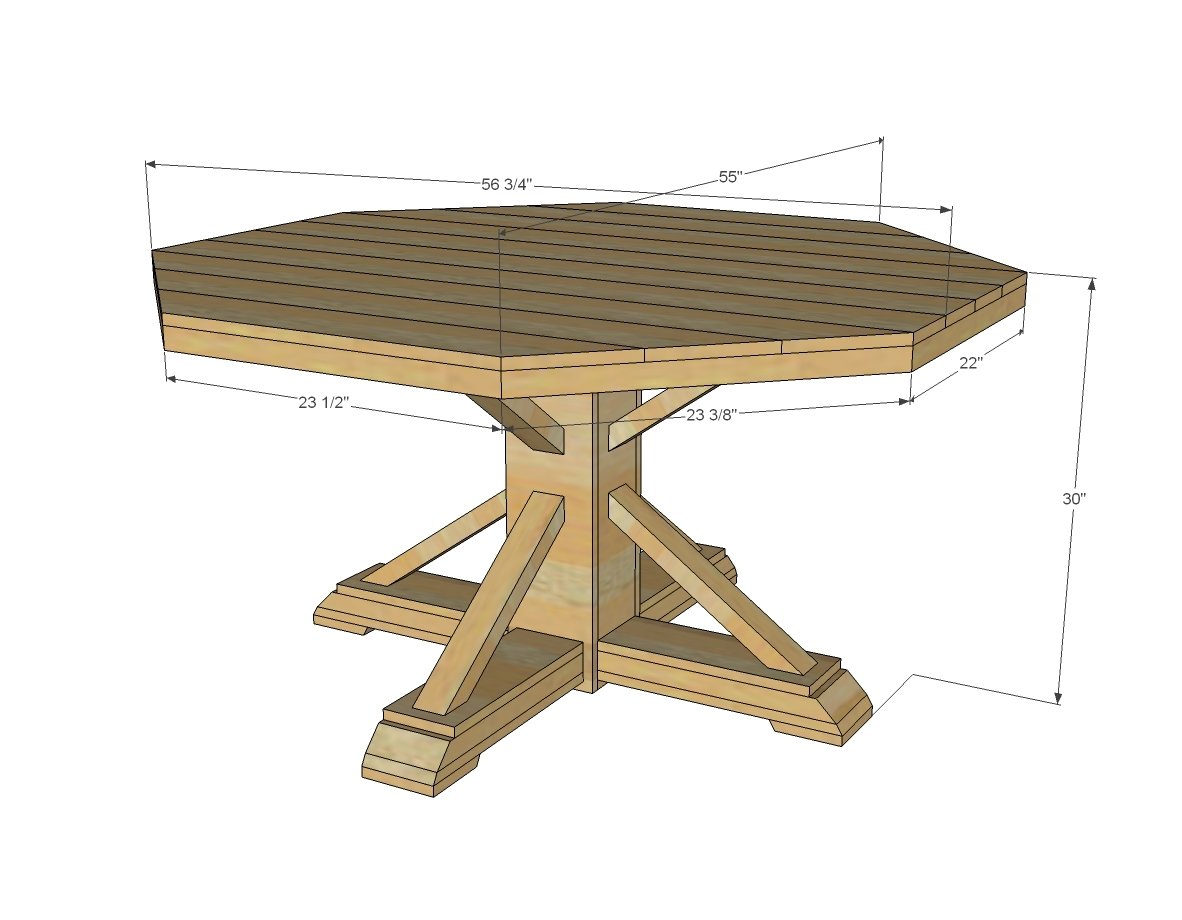 dimensions for round farmhouse table