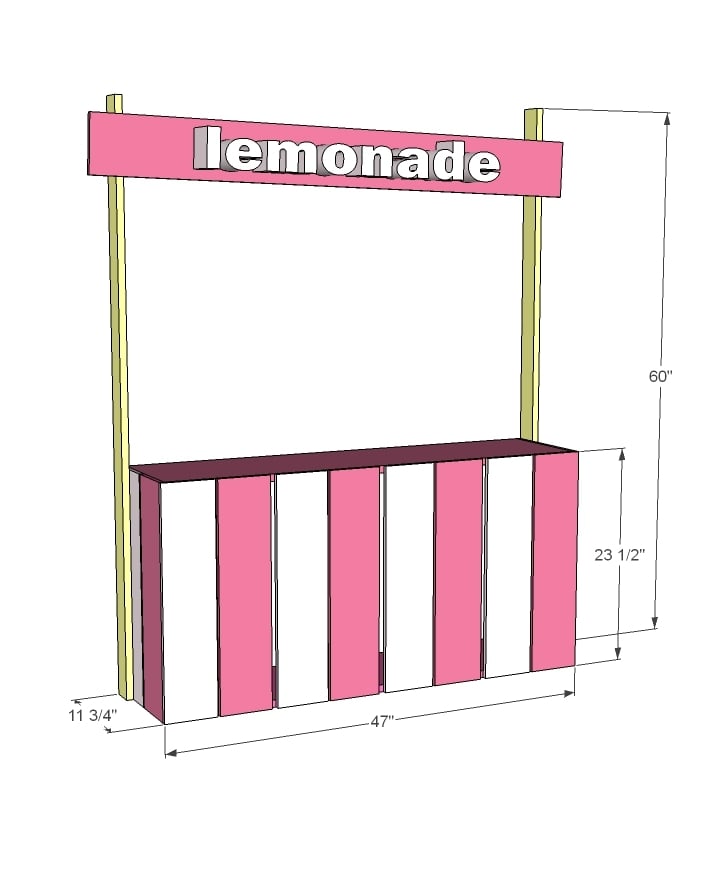 lemonade stand dimensions diagram