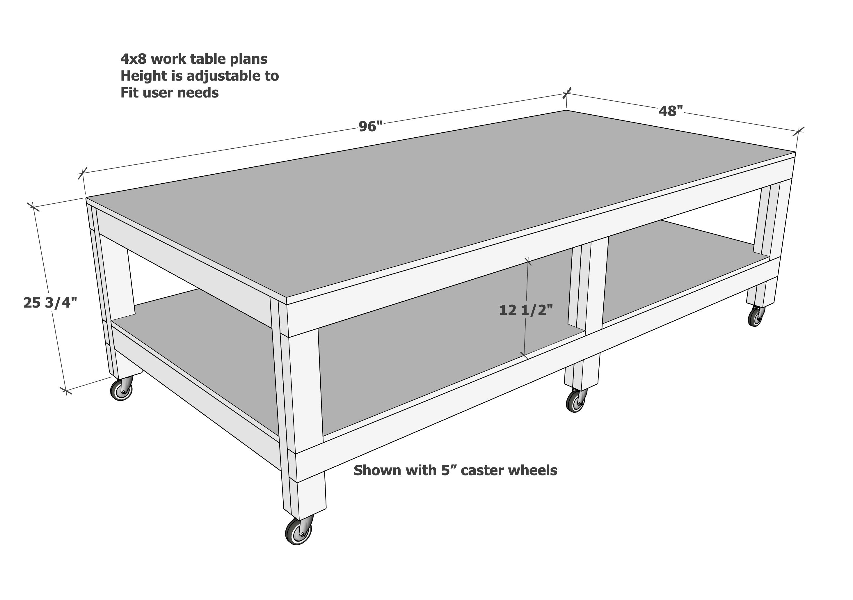 4x8 Work Table Plans | Ana White