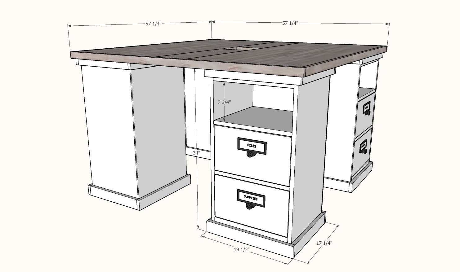 Dimensions for counter height desk pbteen mega desk