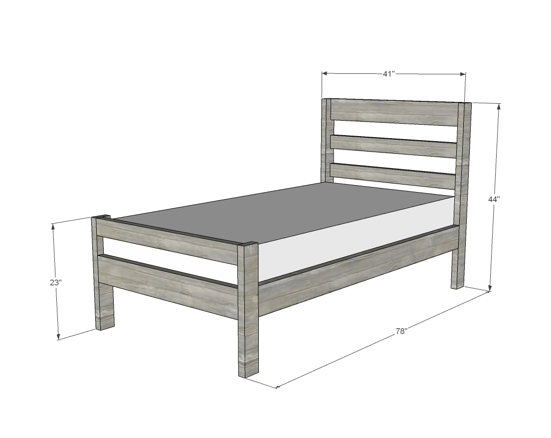 Camp Twin Bed Frame [Fits under the Camp Loft Bed] Ana White