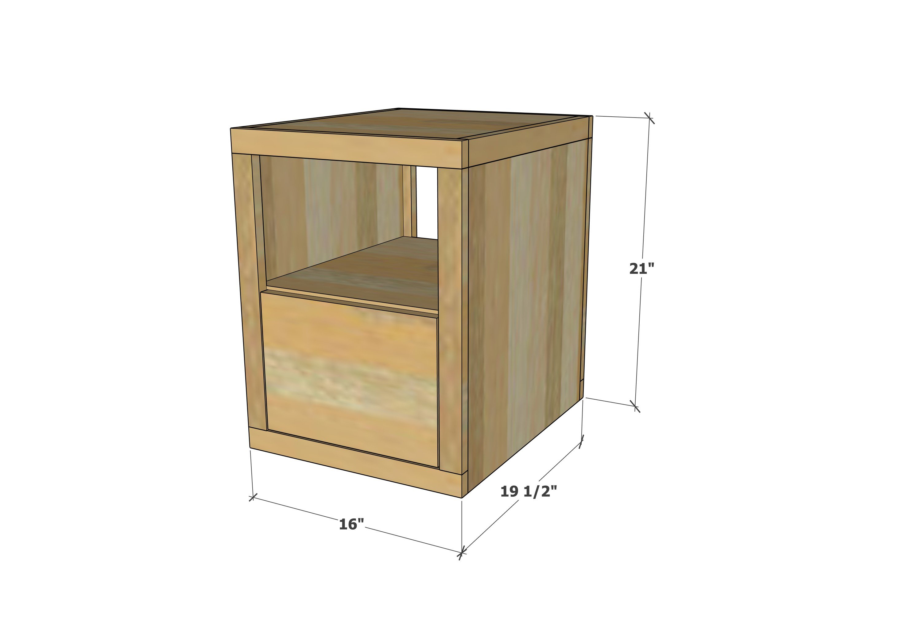 dimensions for minimalist modern nightstand free plans