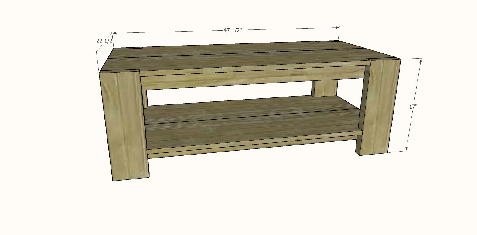 rectangle coffee table dimensions