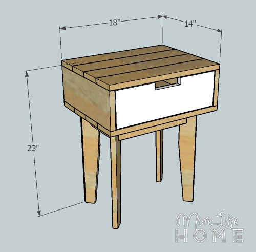 Tapered Leg Nightstand by More Like Home