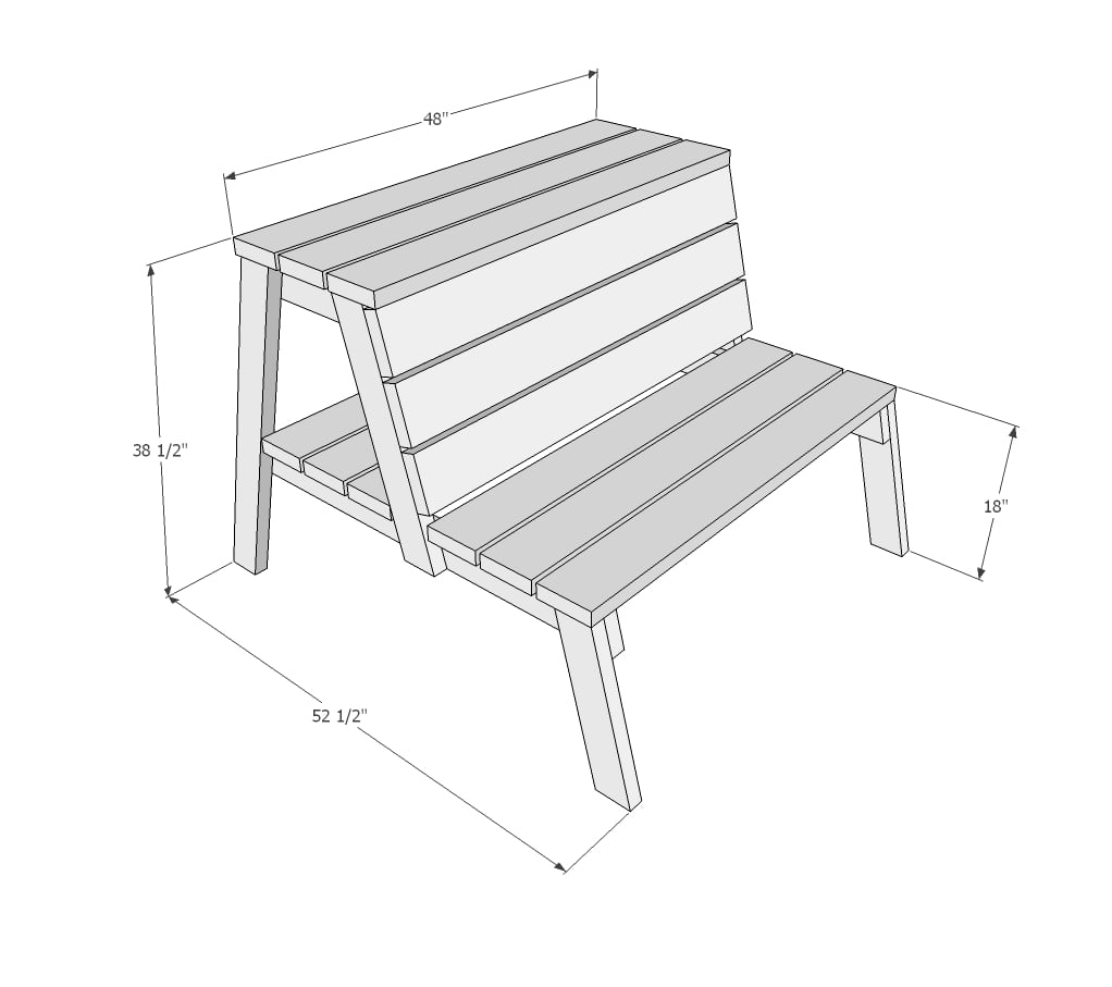 bench with tabletop storgage