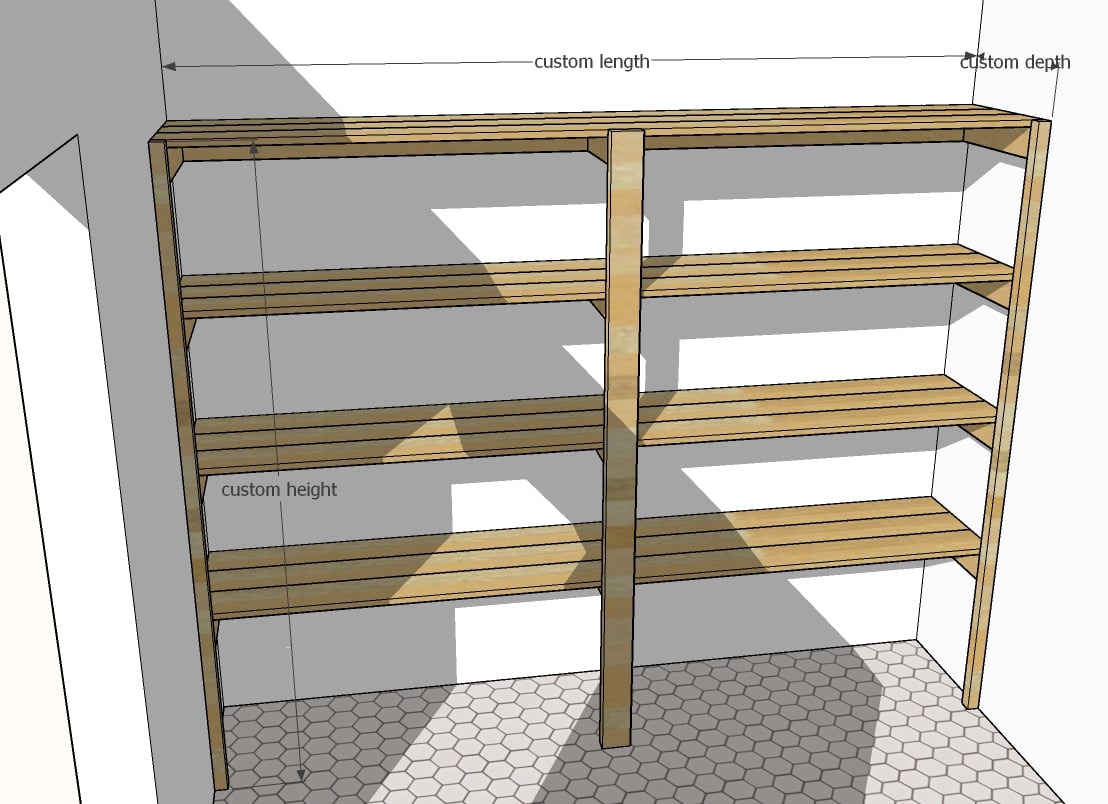 pantry shelving dimensions