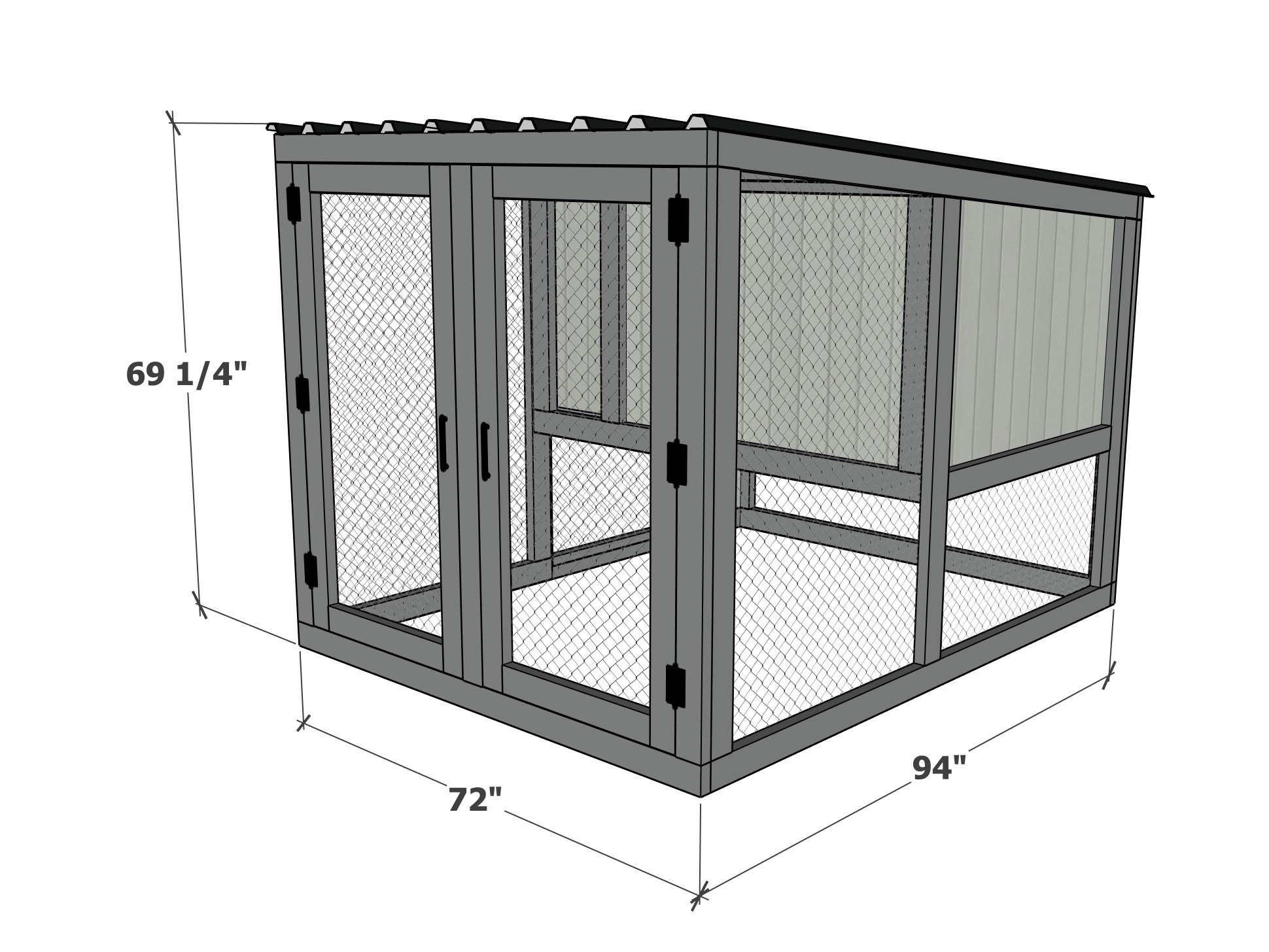 dimensions for double wide chicken coop plans
