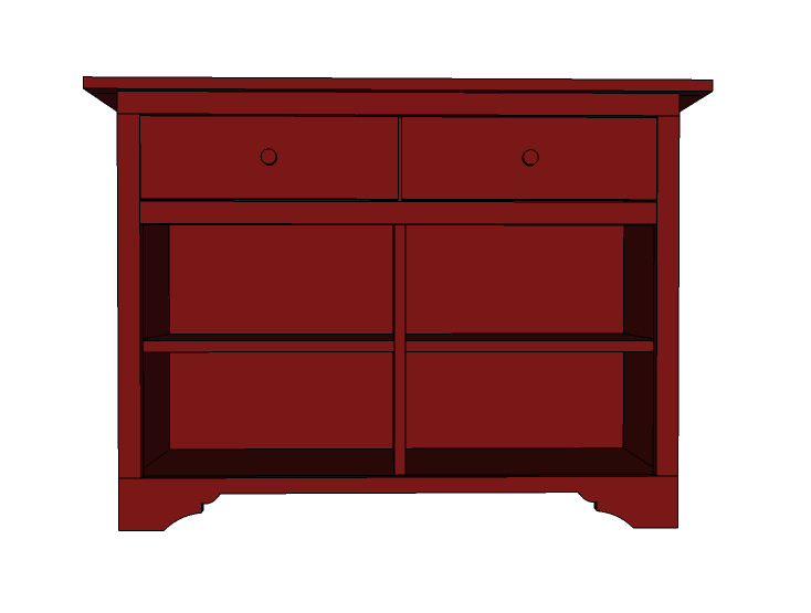 woodworking plan for wood console with drawers