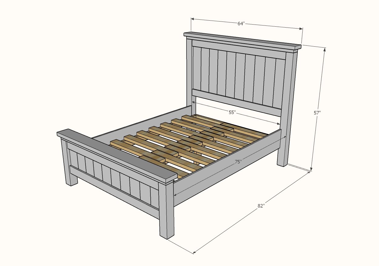 full size farmhouse bed plans