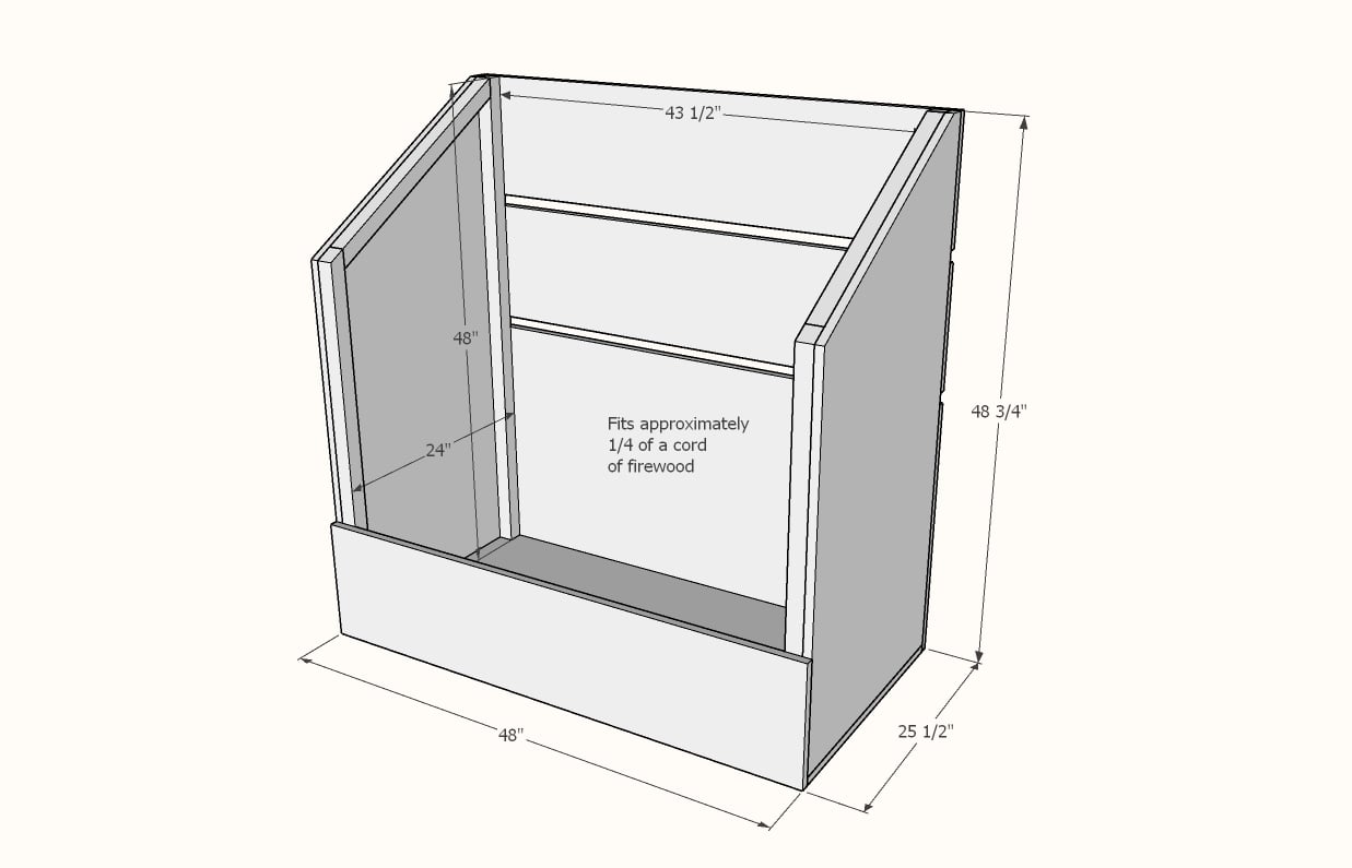 Firewood box dimensions