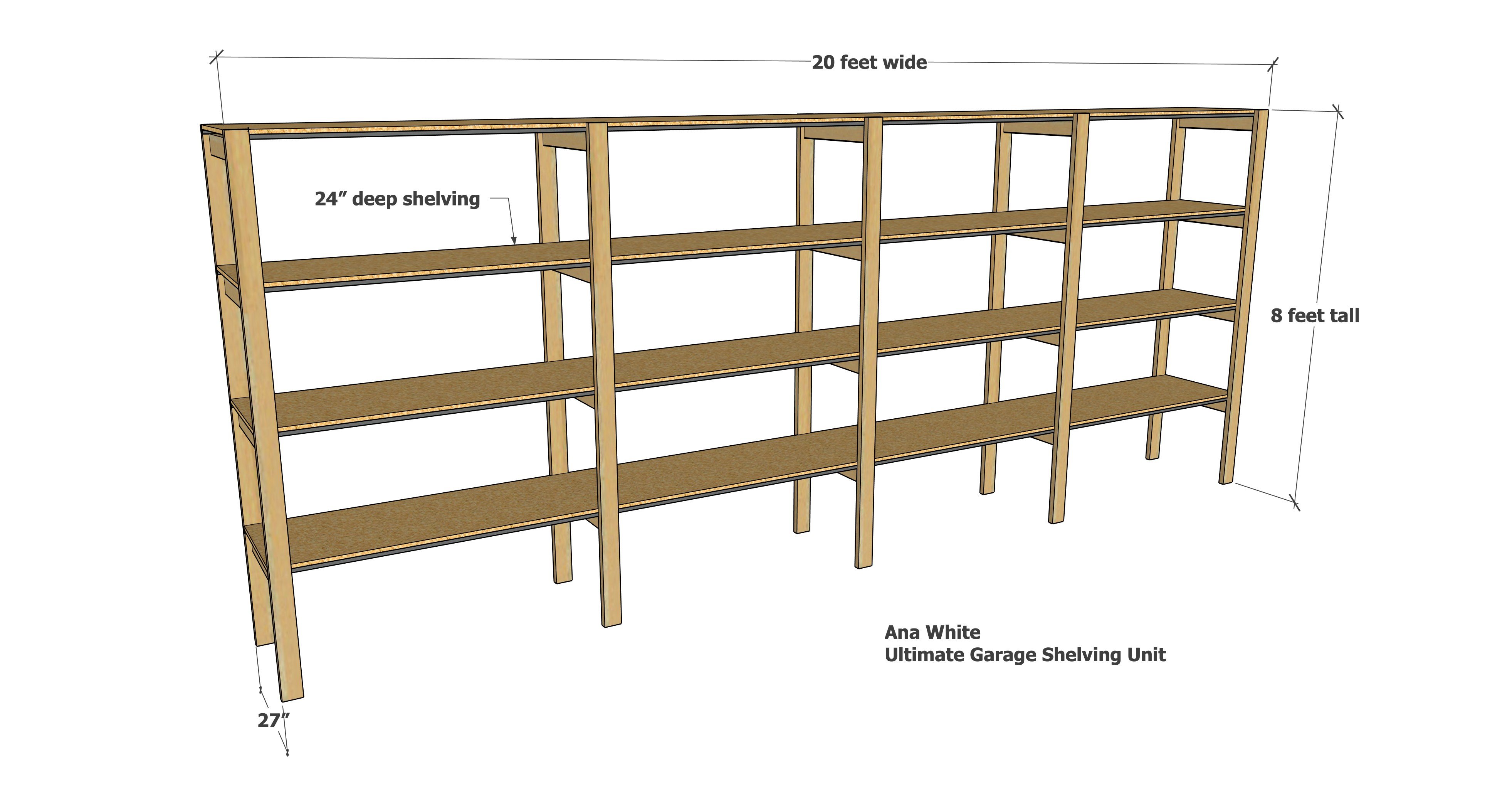 garage shelving build plans dimensions huge Ana white