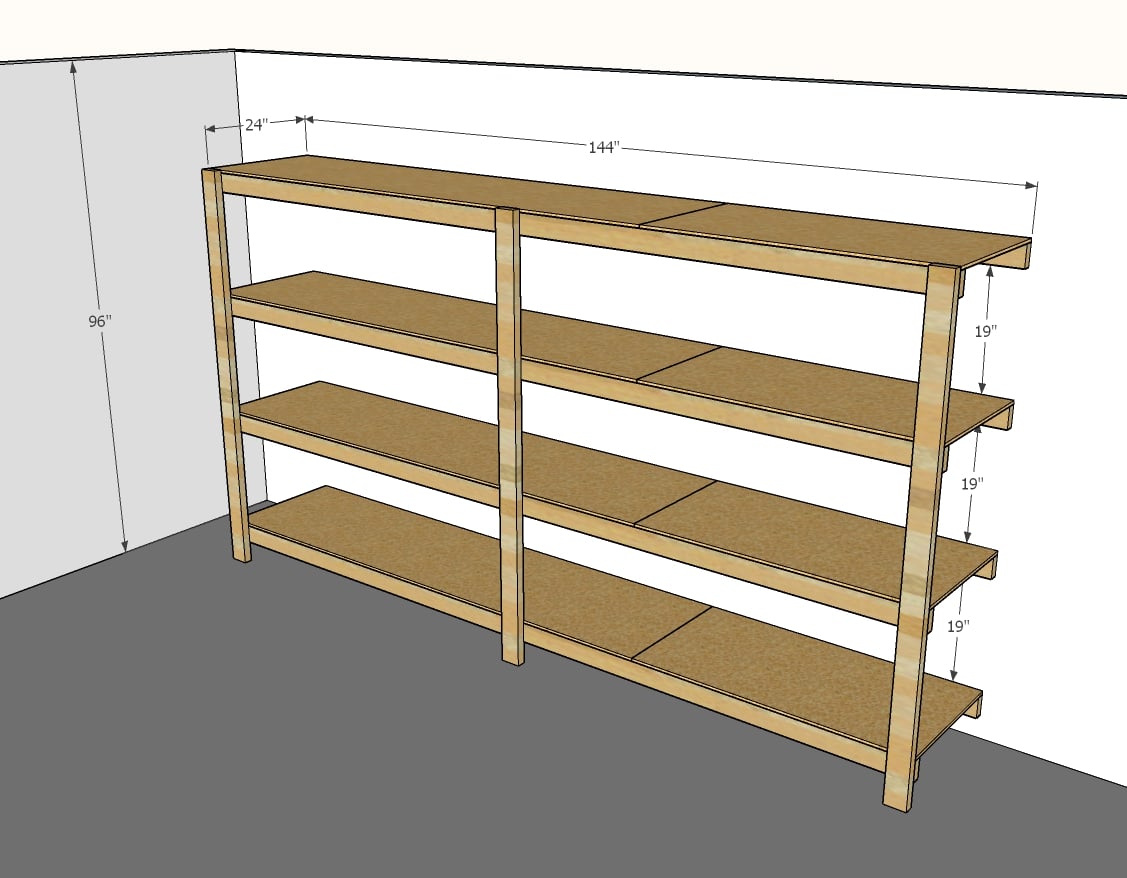 Best Diy Garage Shelves Attached To, How To Build Wood Shelves In The Garage