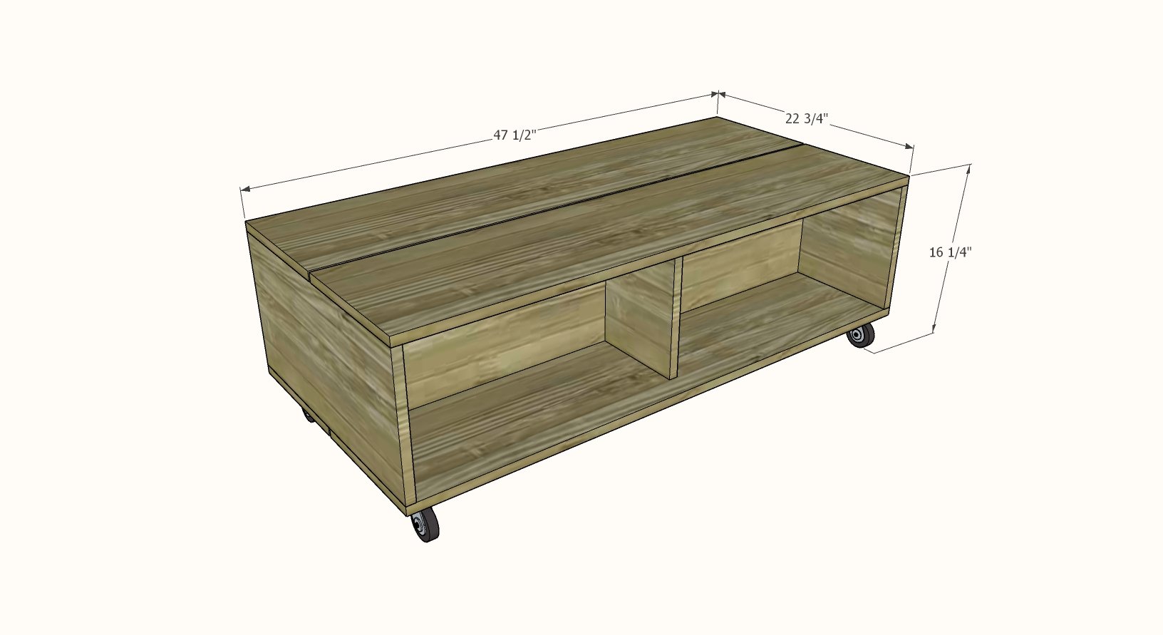 home gym coffee table dimensions
