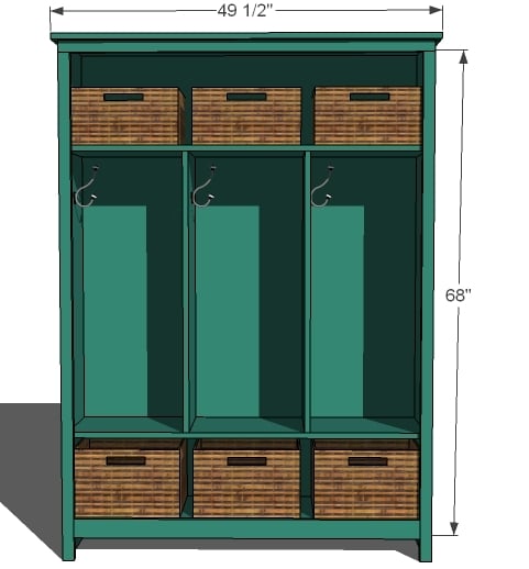 locker unit freestanding wood project