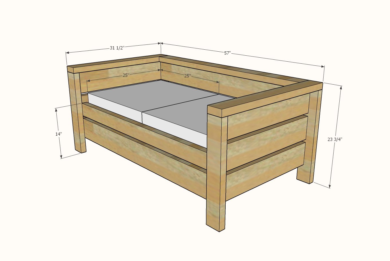 dimensions of modern outdoor loveseat