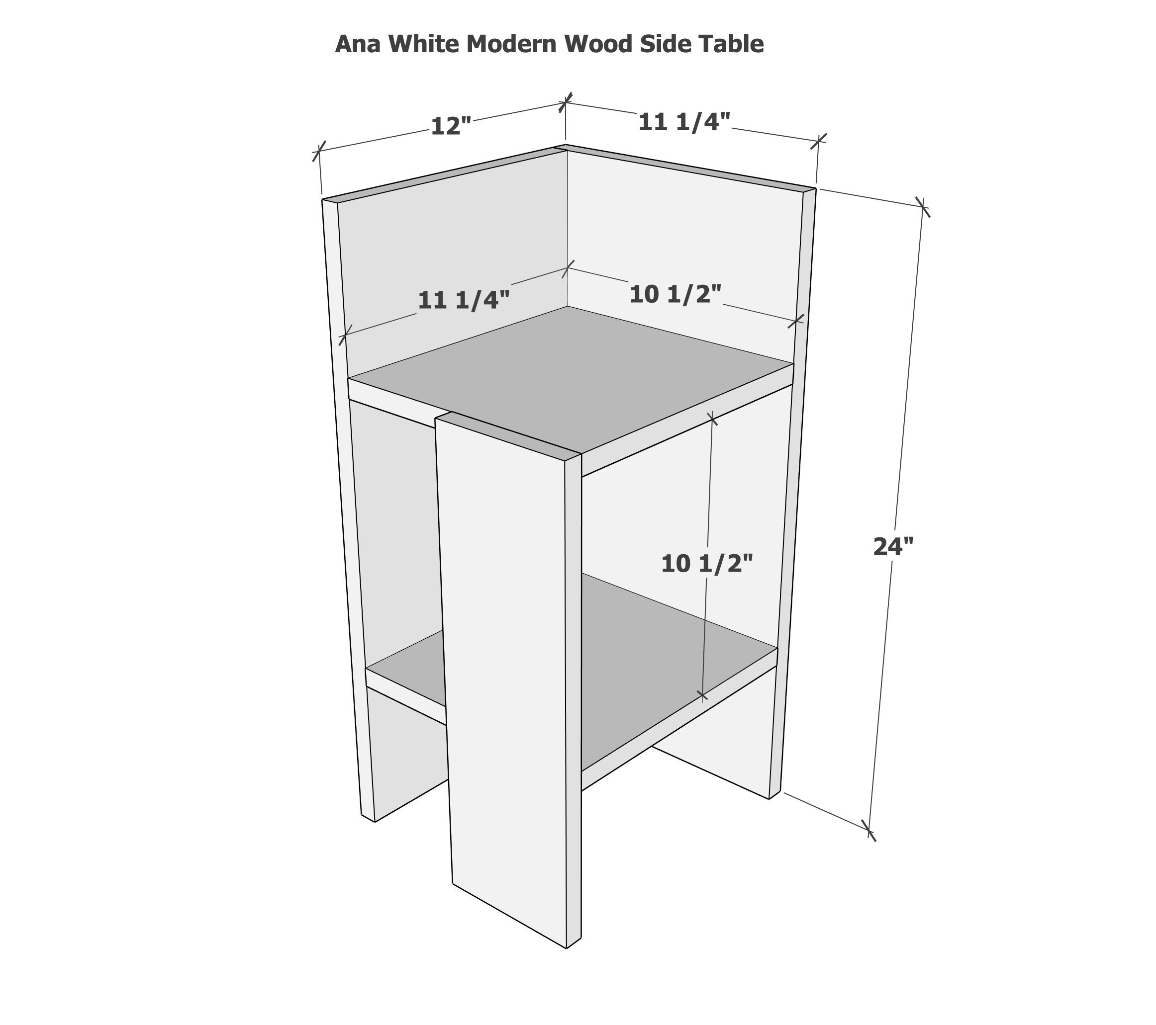 dimensions diagram for modern wood side table