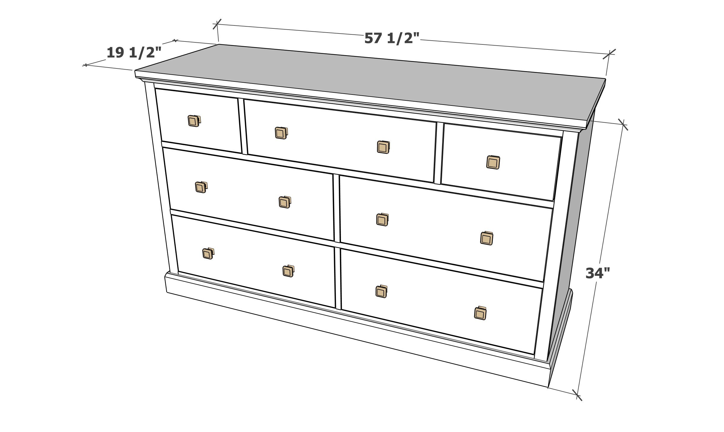 pottery barn kids Charlie dresser dimensions